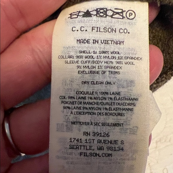 Men's Brown Filson Wool Jacket - Picture 4 of 6